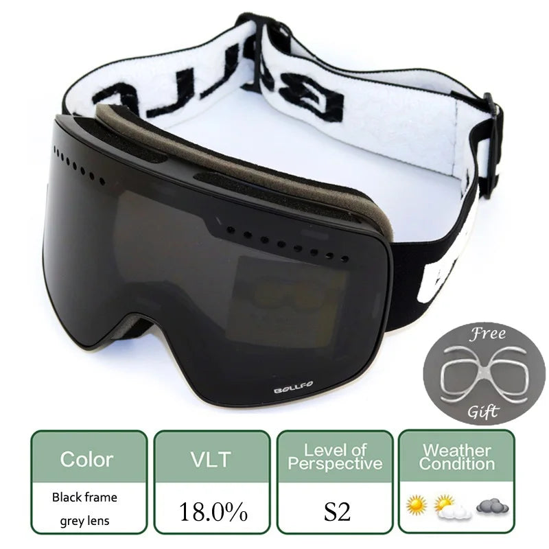 Ski Glasses For Skiing Double Lens Magnetic Mountaineering Glasses UV400 Anti-fog Ski Goggles Men Women Snowmobile Mask