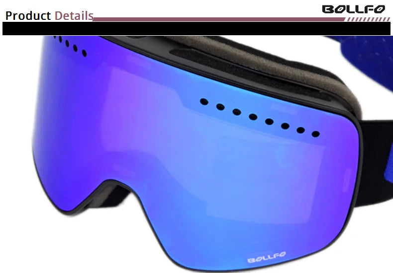 Ski Glasses For Skiing Double Lens Magnetic Mountaineering Glasses UV400 Anti-fog Ski Goggles Men Women Snowmobile Mask