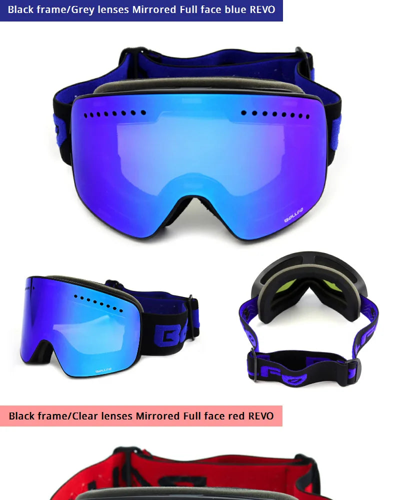 Ski Glasses For Skiing Double Lens Magnetic Mountaineering Glasses UV400 Anti-fog Ski Goggles Men Women Snowmobile Mask