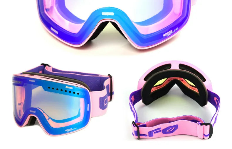 Ski Glasses For Skiing Double Lens Magnetic Mountaineering Glasses UV400 Anti-fog Ski Goggles Men Women Snowmobile Mask