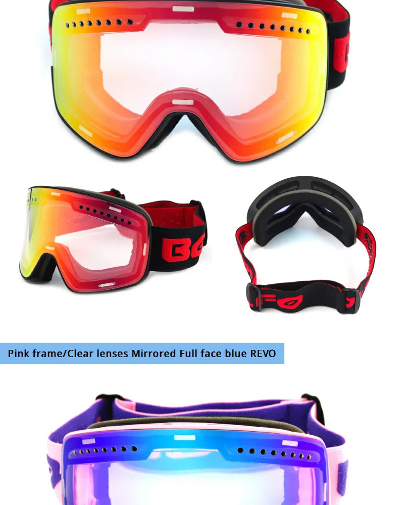 Ski Glasses For Skiing Double Lens Magnetic Mountaineering Glasses UV400 Anti-fog Ski Goggles Men Women Snowmobile Mask