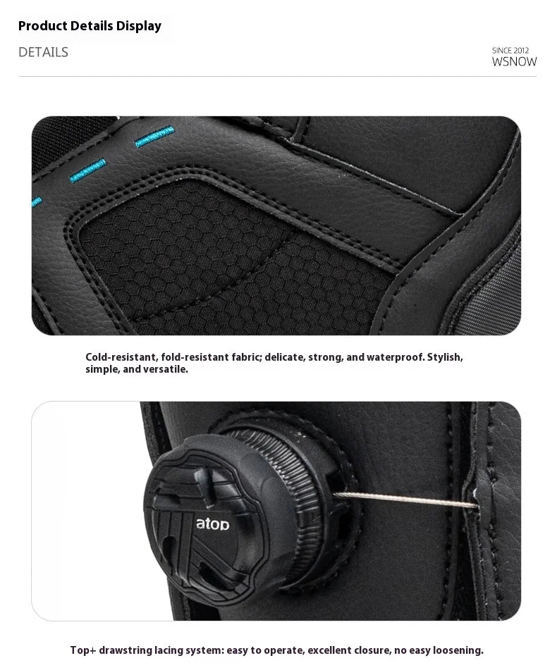Atop Quick-Fit Steel Lace Buckle Snowboard Footwear Waterproof Wear-Resistant All-Mountain Comfortable Warm Snowboard Boots