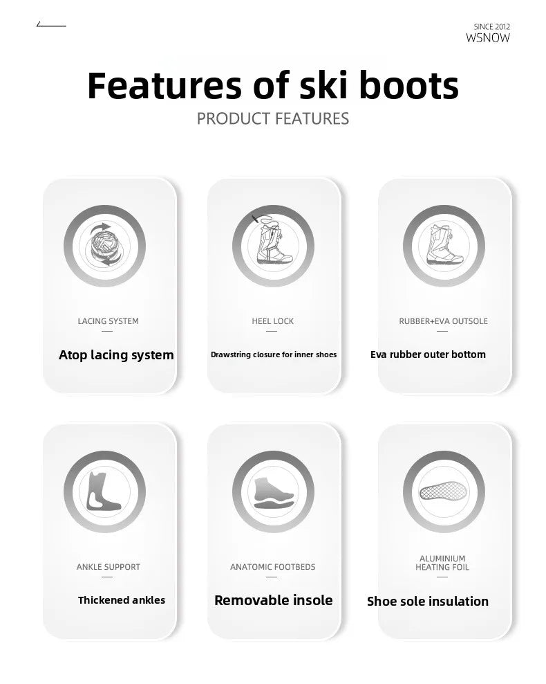 Atop Quick-Fit Steel Lace Buckle Snowboard Footwear Waterproof Wear-Resistant All-Mountain Comfortable Warm Snowboard Boots