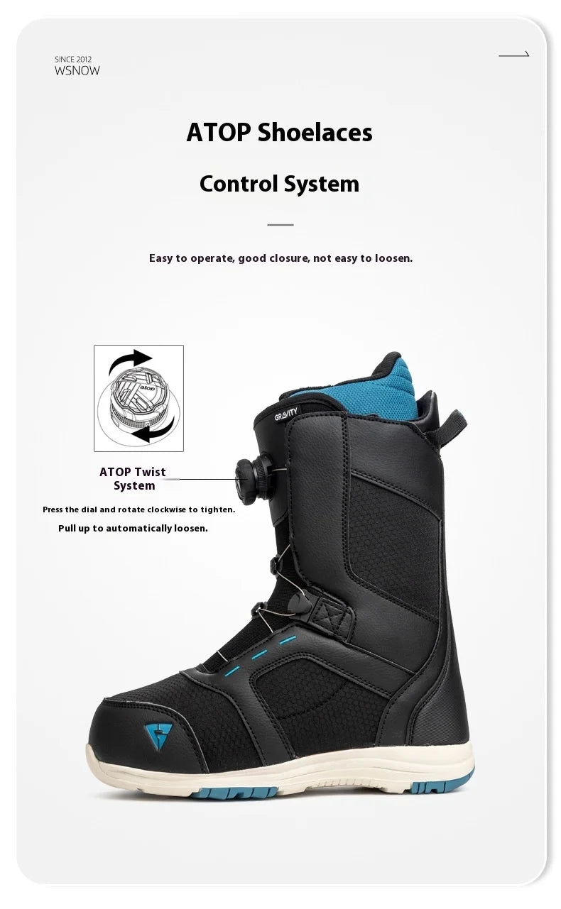 Atop Quick-Fit Steel Lace Buckle Snowboard Footwear Waterproof Wear-Resistant All-Mountain Comfortable Warm Snowboard Boots