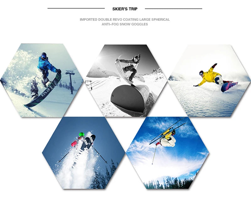 Ski Glasses For Skiing Double Lens Magnetic Mountaineering Glasses UV400 Anti-fog Ski Goggles Men Women Snowmobile Mask