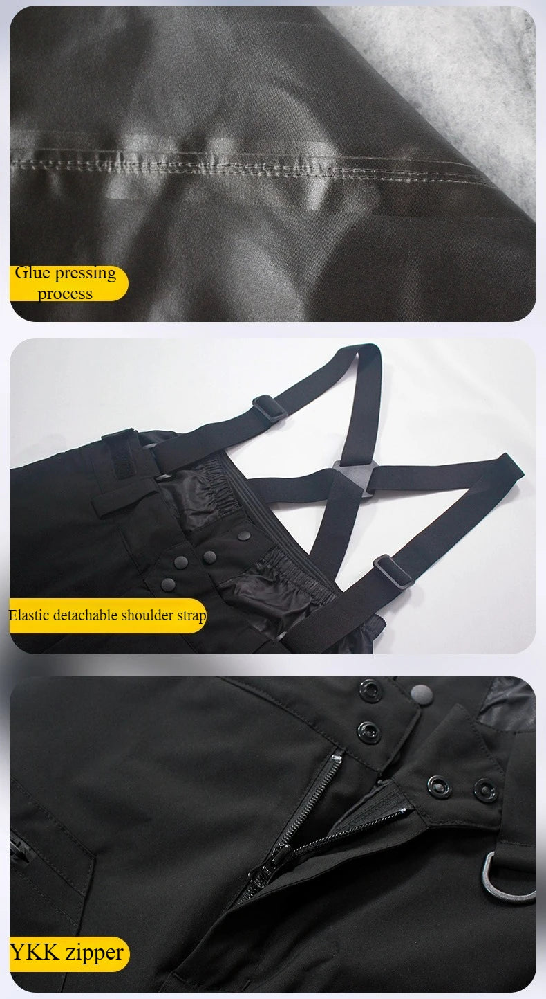 New Ski Pant Solid Snow  Women Windproof Waterproof Snow Pants Warm Breathable Thickened Winter Outdoor Snowboarding Trousers