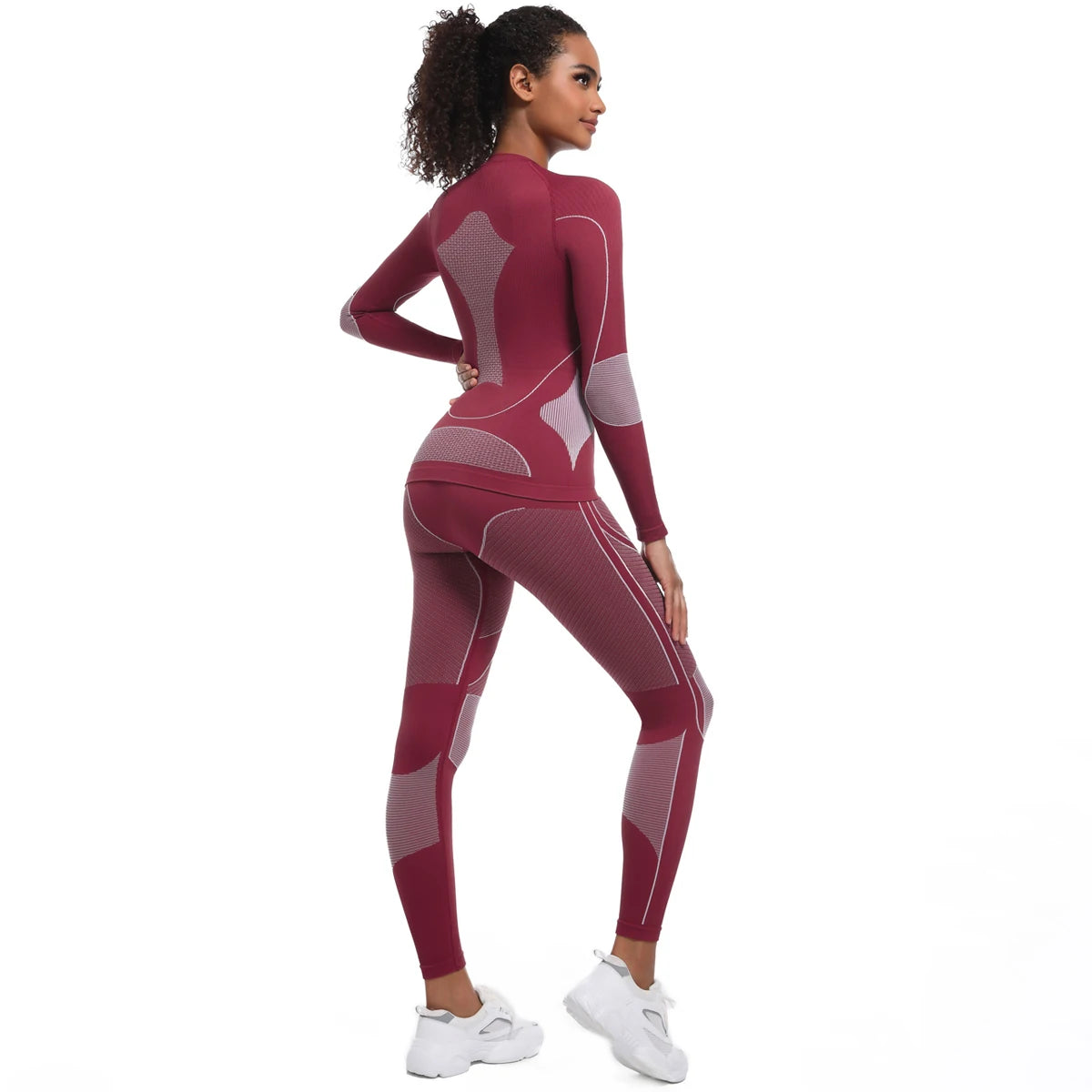 Women Skiwear Yoga Set Skiing Underwear Set Fitness Workout Thermal  Ski Snowboarding Running  Exercise Suit Long Johns