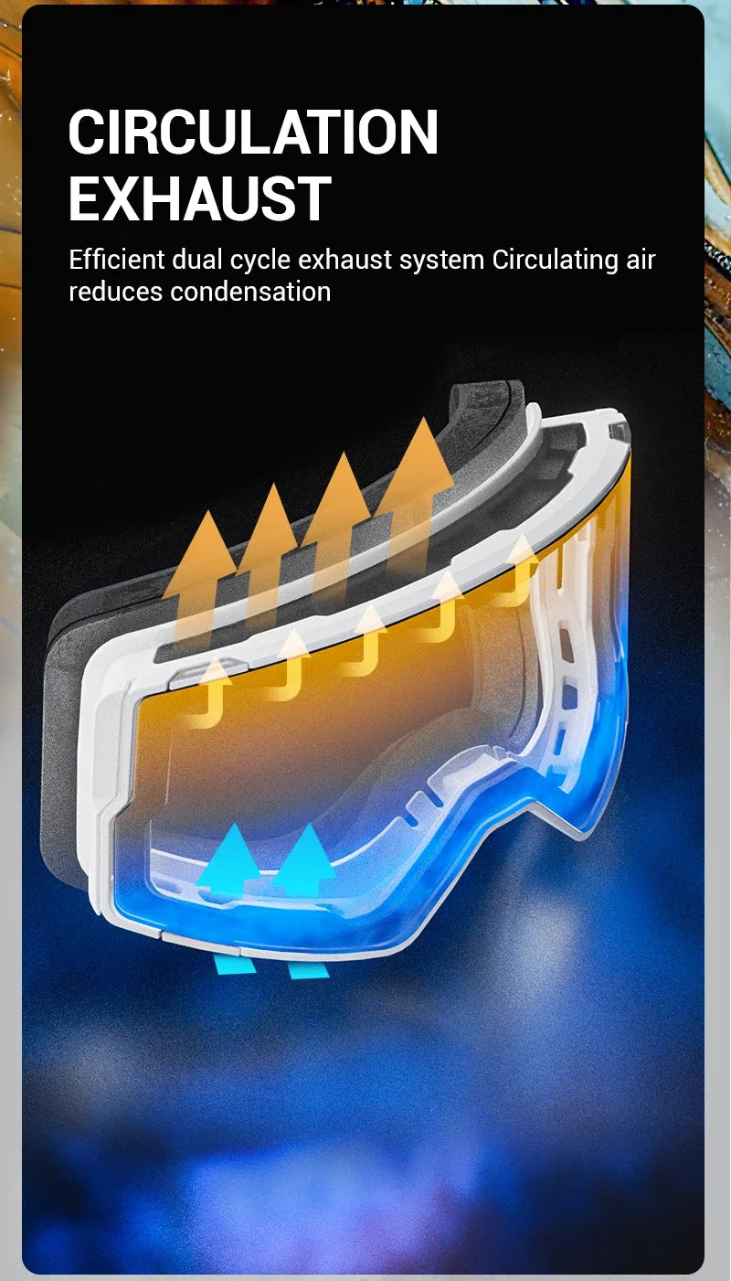 Kapvoe Snow Goggles Ski Snowboarding Skiing Mask for Men Women Anti-Fog Lens Kit UV400 Protection Snowmobile Glasses Motorcycle