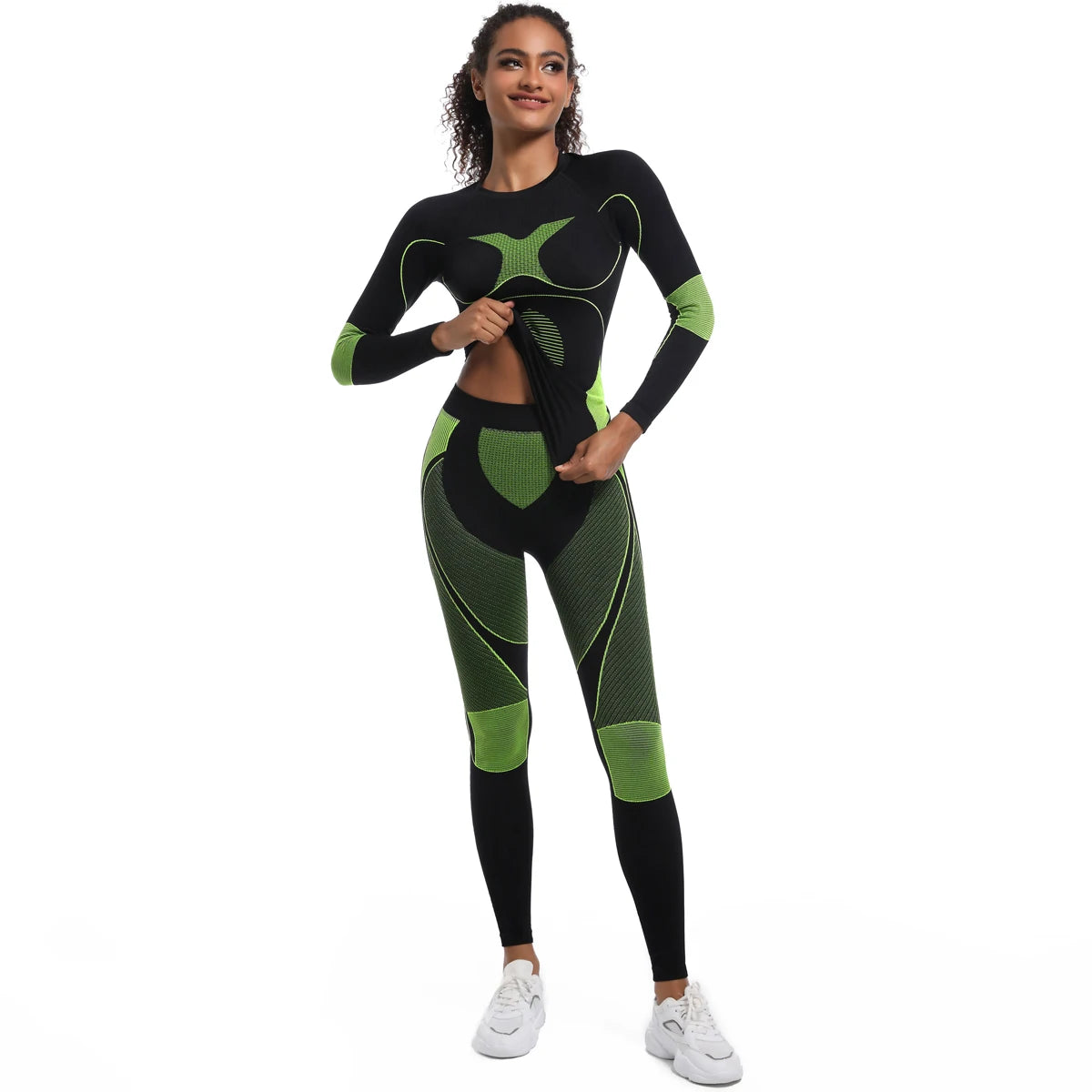 Women Skiwear Yoga Set Skiing Underwear Set Fitness Workout Thermal  Ski Snowboarding Running  Exercise Suit Long Johns
