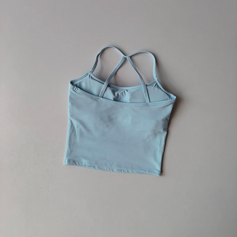 Yoga Gym Set Halter Top Set Yoga High Waist Shorts Set Backless Tights Bra Vest Seamless Stretch Ribbed Buttocks Lift Shorts Set