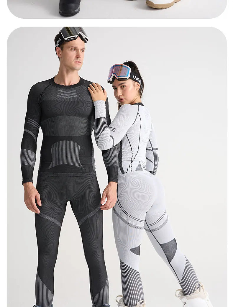 Ski Base Layer Set Men Women Thermal Quick Dry Moisture Wicking Compression Wear Winter Sports Outdoor Underwear Tops Bottoms