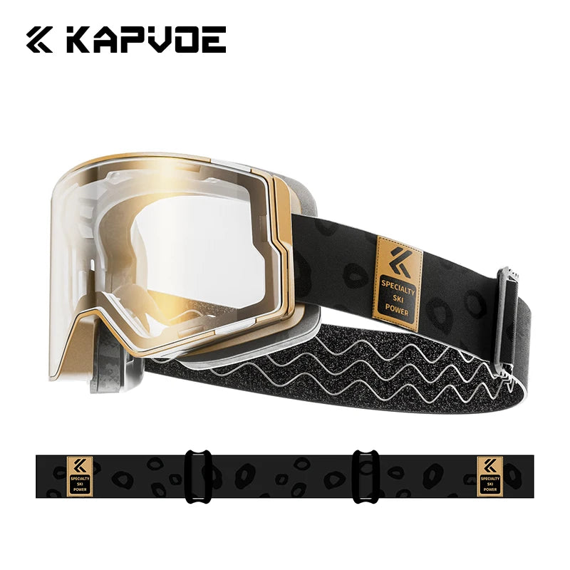 Kapvoe Snow Goggles Ski Snowboarding Skiing Mask for Men Women Anti-Fog Lens Kit UV400 Protection Snowmobile Glasses Motorcycle
