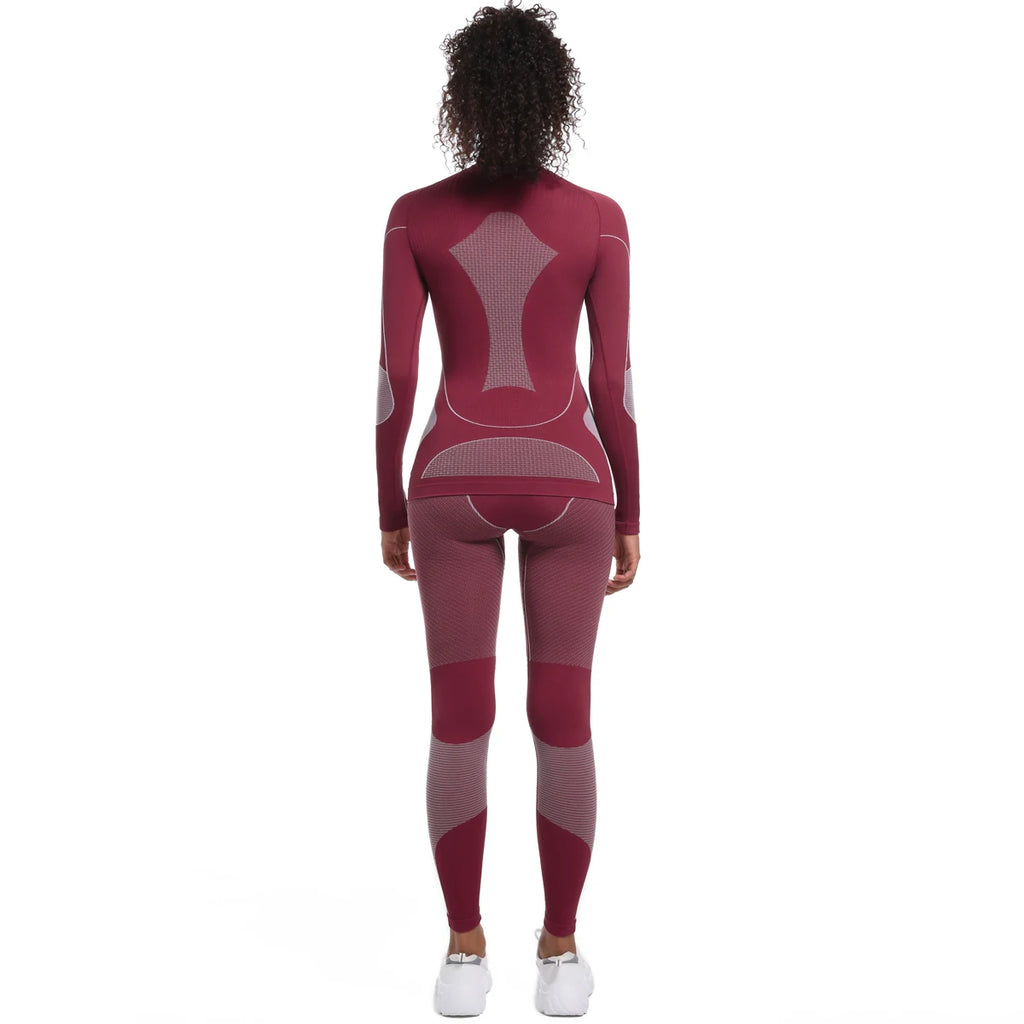 Women Skiwear Yoga Set Skiing Underwear Set Fitness Workout Thermal  Ski Snowboarding Running  Exercise Suit Long Johns