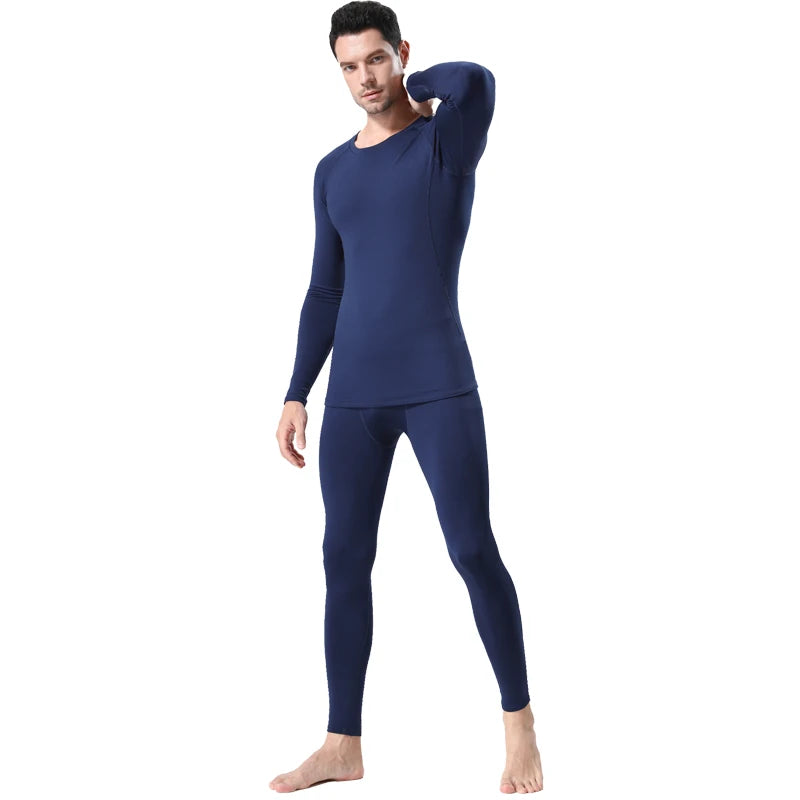 Men's Compression Running Second Skin Long Underwear Fleece Thermal Tracksuit Sports tights Training suits set Thermal underwear