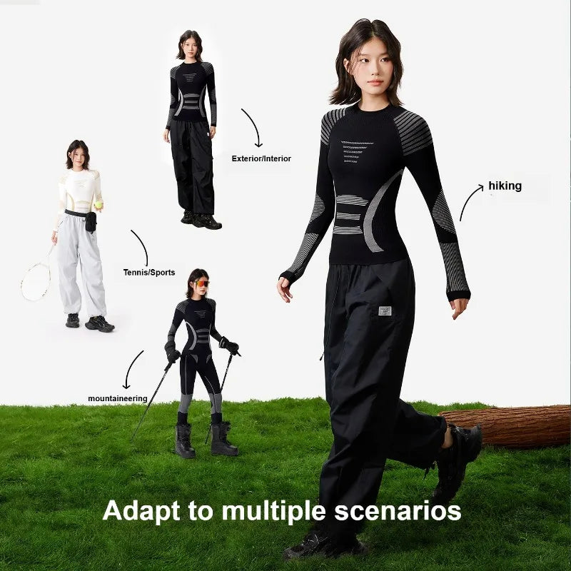 Ski Base Layer Set Men Women Thermal Quick Dry Moisture Wicking Compression Wear Winter Sports Outdoor Underwear Tops Bottoms