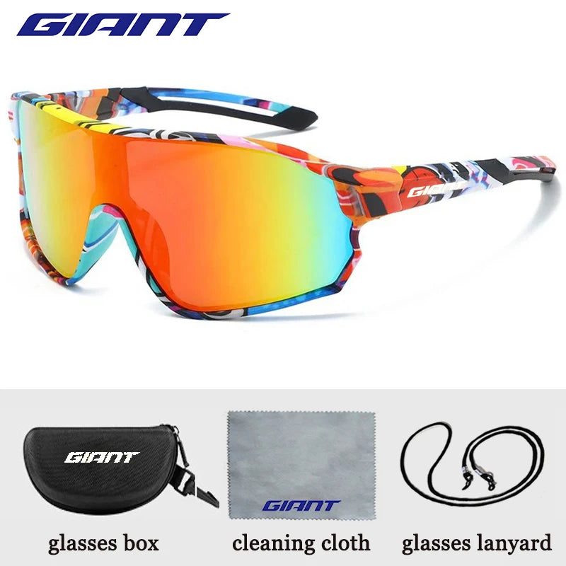GIANT Top Seller Cycling Glasses UV400 Anti Fog REVO Lenses HD Clarity CE/ANSI Certified Cateye Design MTB/Road Bike man women