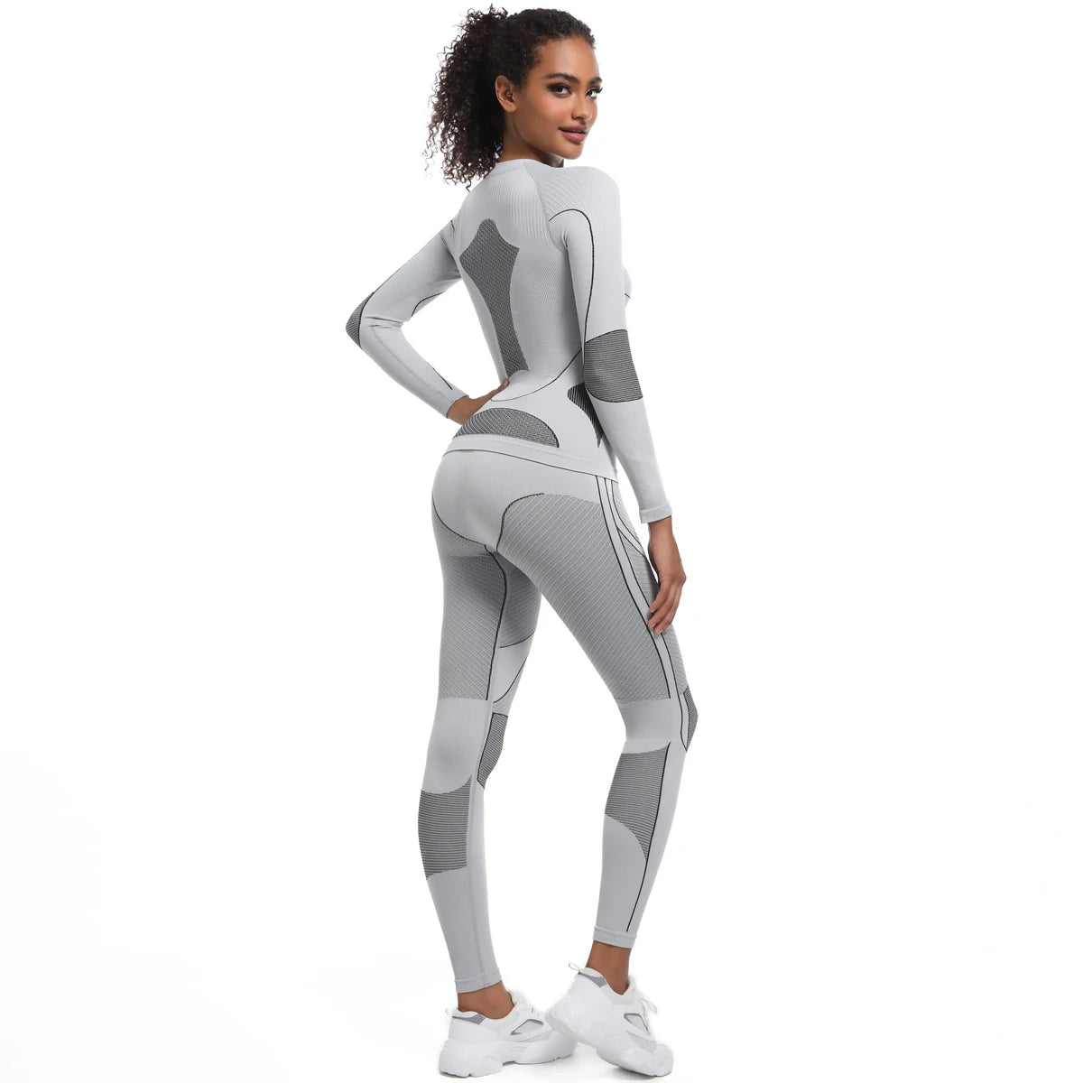 Women Skiwear Yoga Set Skiing Underwear Set Fitness Workout Thermal Gym Ski Snowboarding Running Yoga Exercise Suit Long Johns