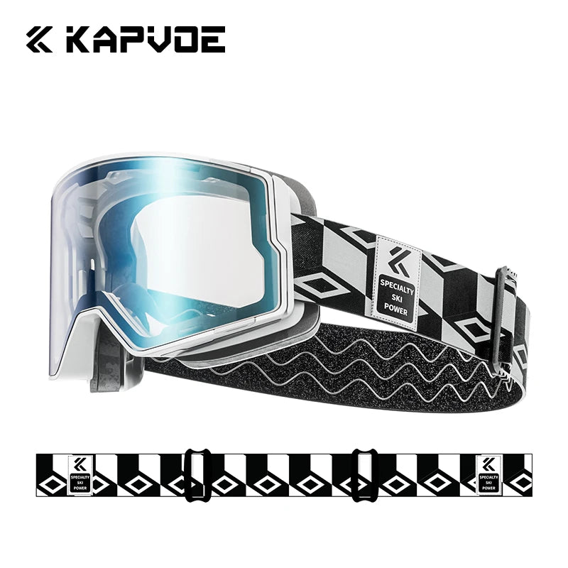 Kapvoe Snow Goggles Ski Snowboarding Skiing Mask for Men Women Anti-Fog Lens Kit UV400 Protection Snowmobile Glasses Motorcycle