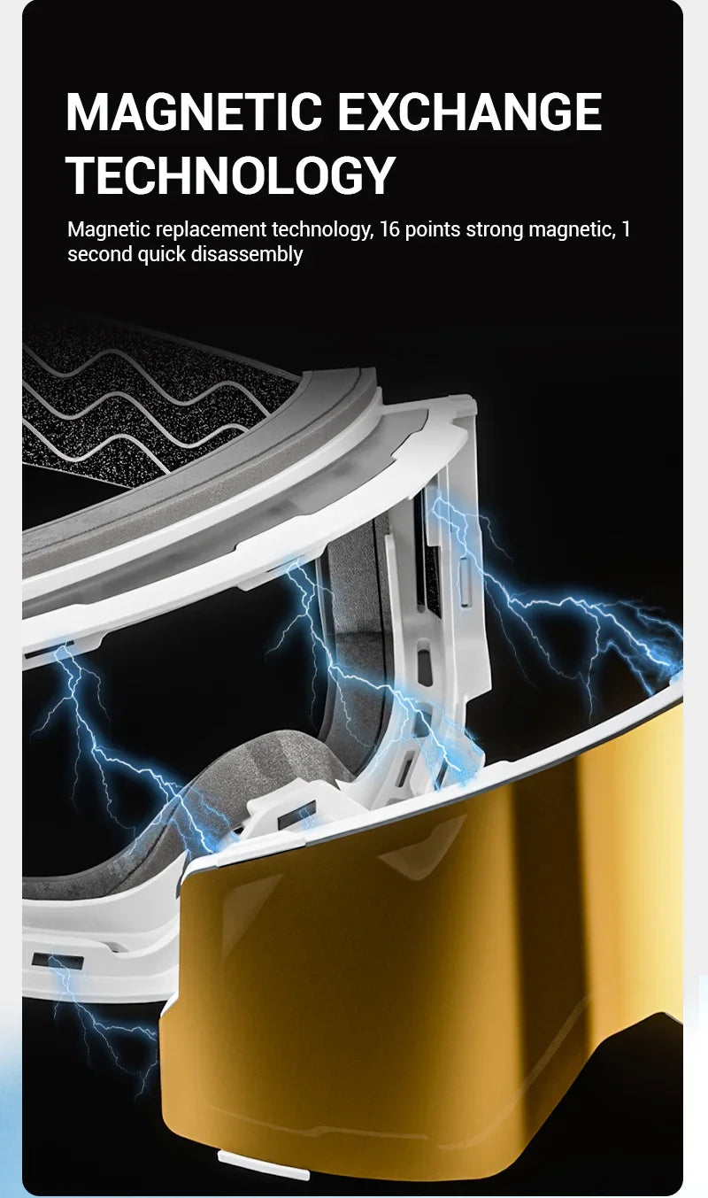 Kapvoe Snow Goggles Ski Snowboarding Skiing Mask for Men Women Anti-Fog Lens Kit UV400 Protection Snowmobile Glasses Motorcycle