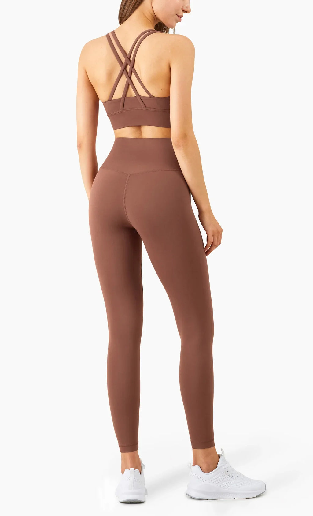 Summer New 2 Piece Yoga Clothes  Women's Tracksuit Athletic Cross Back Nylon Yoga Top Women Sports Bra Leggings Pilates Fitness