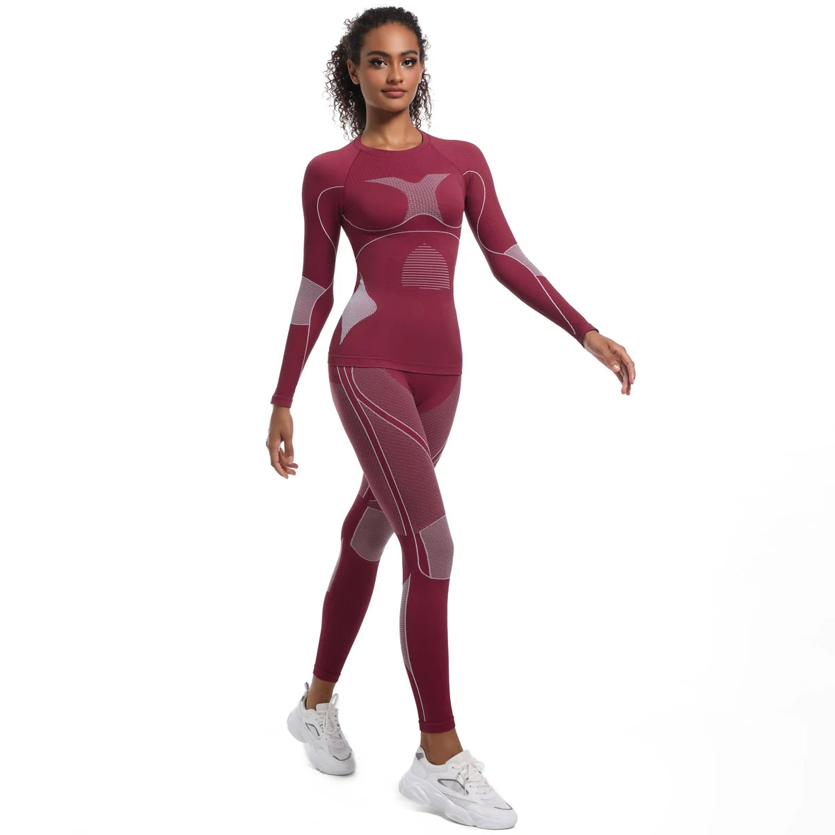 Women Skiwear Yoga Set Skiing Underwear Set Fitness Workout Thermal  Ski Snowboarding Running  Exercise Suit Long Johns