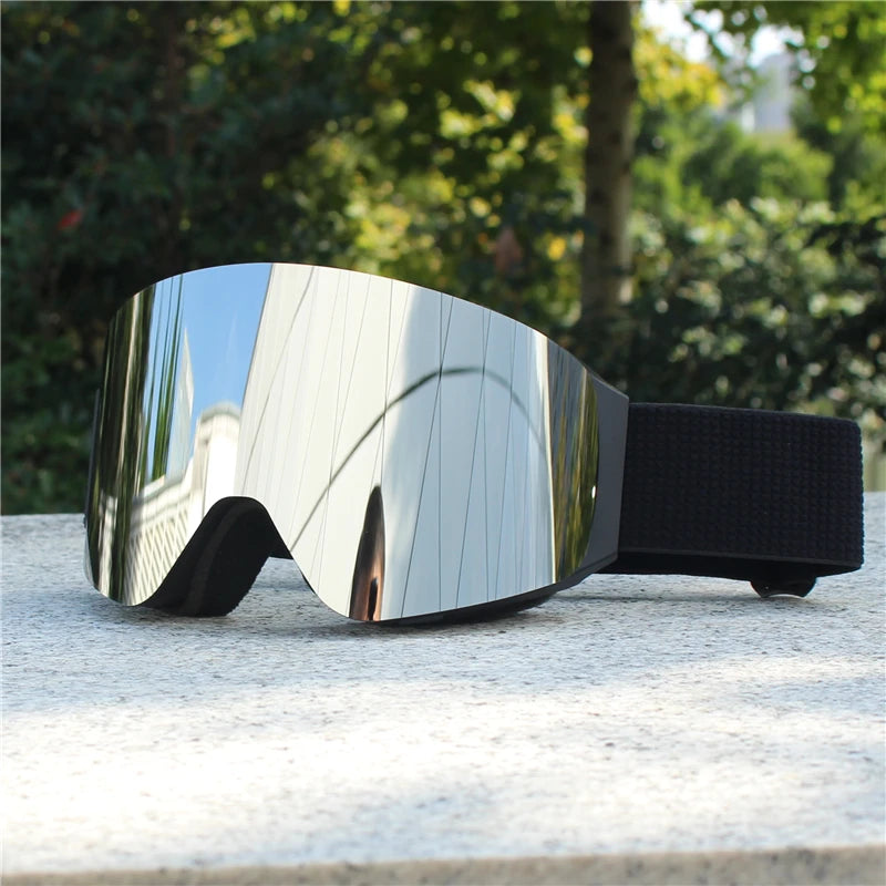 Magnetic Flip Cover Double Layer Anti-Fog Ski Goggles Snowboard Glasses Snowmobile Eyewear Outdoor Sports Optical Protection