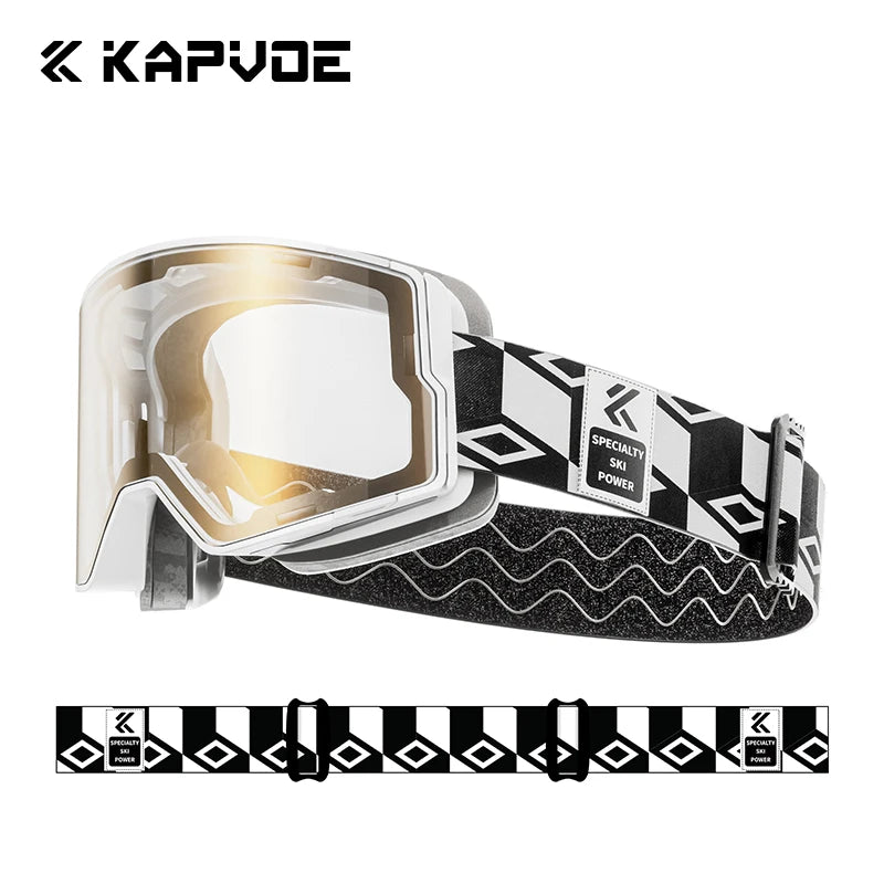 Kapvoe Snow Goggles Ski Snowboarding Skiing Mask for Men Women Anti-Fog Lens Kit UV400 Protection Snowmobile Glasses Motorcycle