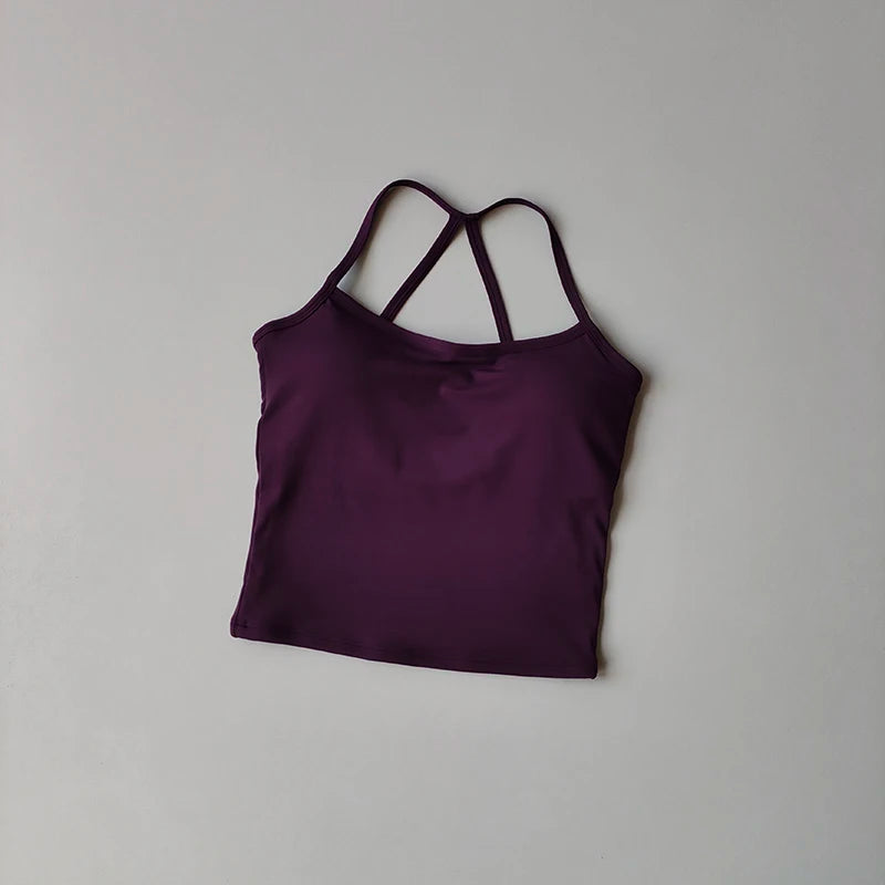 Yoga Gym Set Halter Top Set Yoga High Waist Shorts Set Backless Tights Bra Vest Seamless Stretch Ribbed Buttocks Lift Shorts Set