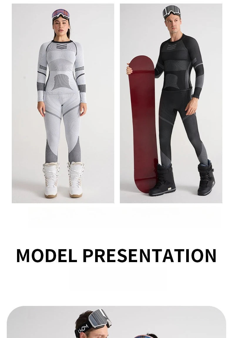 Ski Base Layer Set Men Women Thermal Quick Dry Moisture Wicking Compression Wear Winter Sports Outdoor Underwear Tops Bottoms