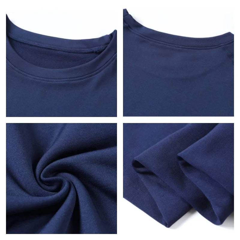 Men's Compression Running Second Skin Long Underwear Fleece Thermal Tracksuit Sports tights Training suits set Thermal underwear