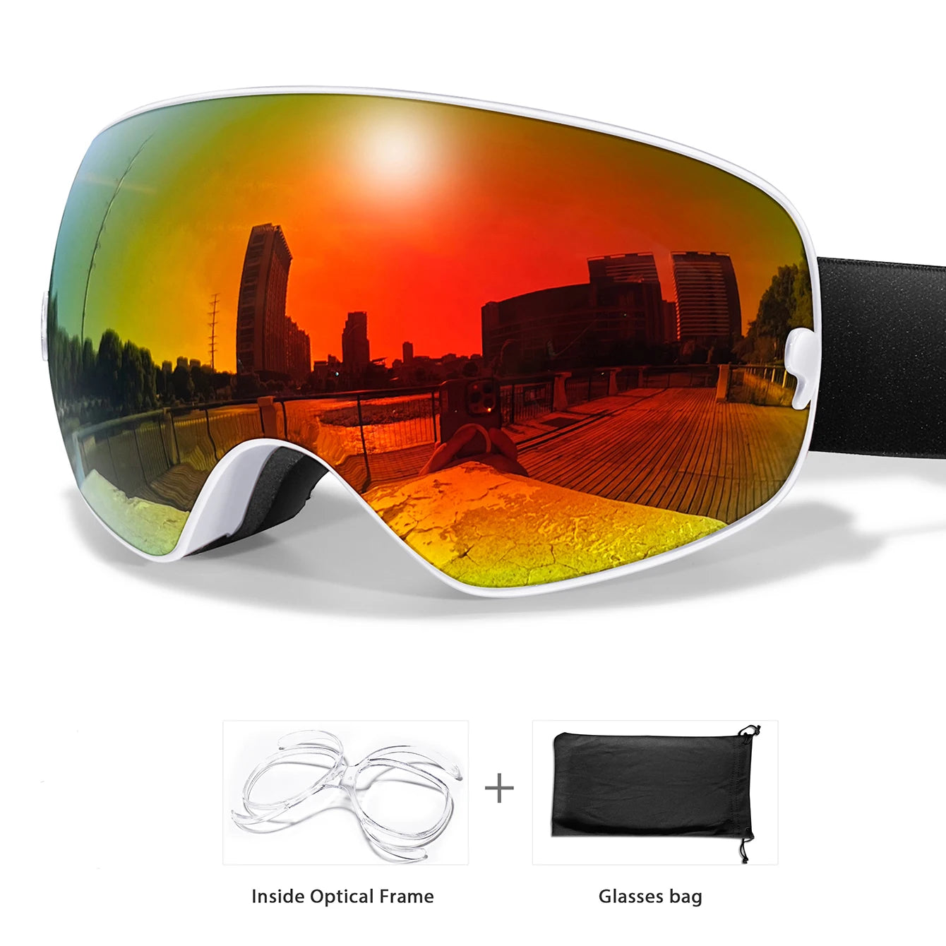 Lens Anti-Fog Ski Goggles for Men Women - Skiing Snowboard Outdoor Sports UV Protection