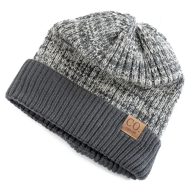New Unisex Two-Tone Winter Hats Add Fur Lined Men And Women Fashion