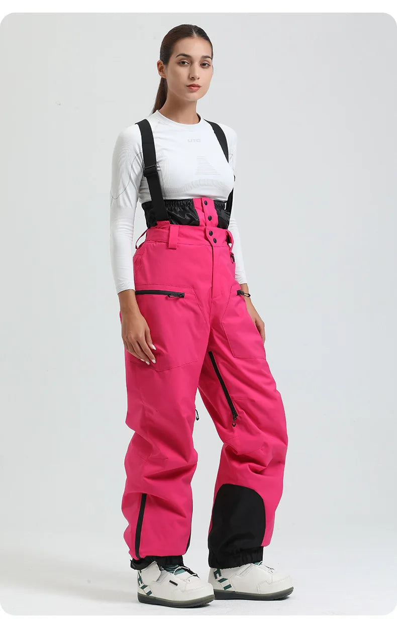 New Ski Pant Solid Snow  Women Windproof Waterproof Snow Pants Warm Breathable Thickened Winter Outdoor Snowboarding Trousers