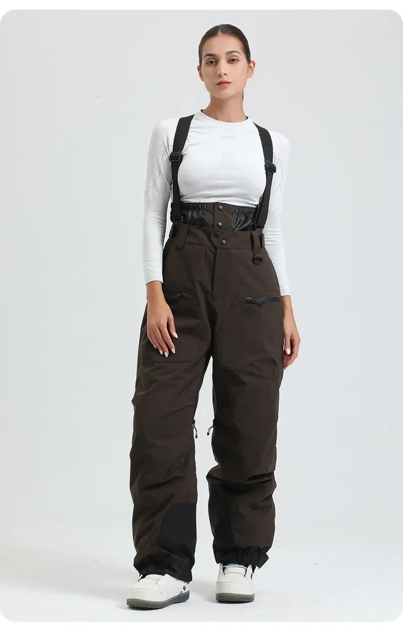 New Ski Pant Solid Snow  Women Windproof Waterproof Snow Pants Warm Breathable Thickened Winter Outdoor Snowboarding Trousers