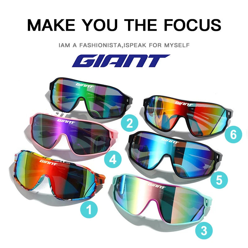 GIANT Top Seller Cycling Glasses UV400 Anti Fog REVO Lenses HD Clarity CE/ANSI Certified Cateye Design MTB/Road Bike man women