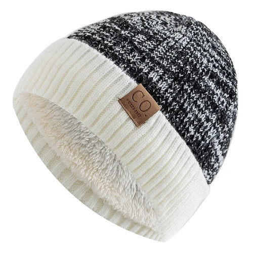 New Unisex Two-Tone Winter Hats Add Fur Lined Men And Women Fashion