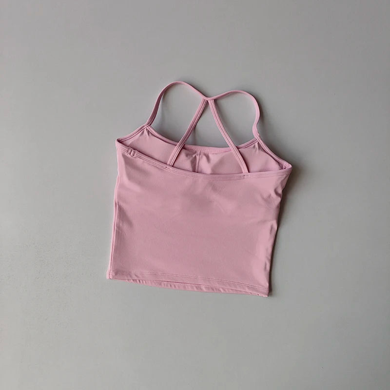 Yoga Gym Set Halter Top Set Yoga High Waist Shorts Set Backless Tights Bra Vest Seamless Stretch Ribbed Buttocks Lift Shorts Set