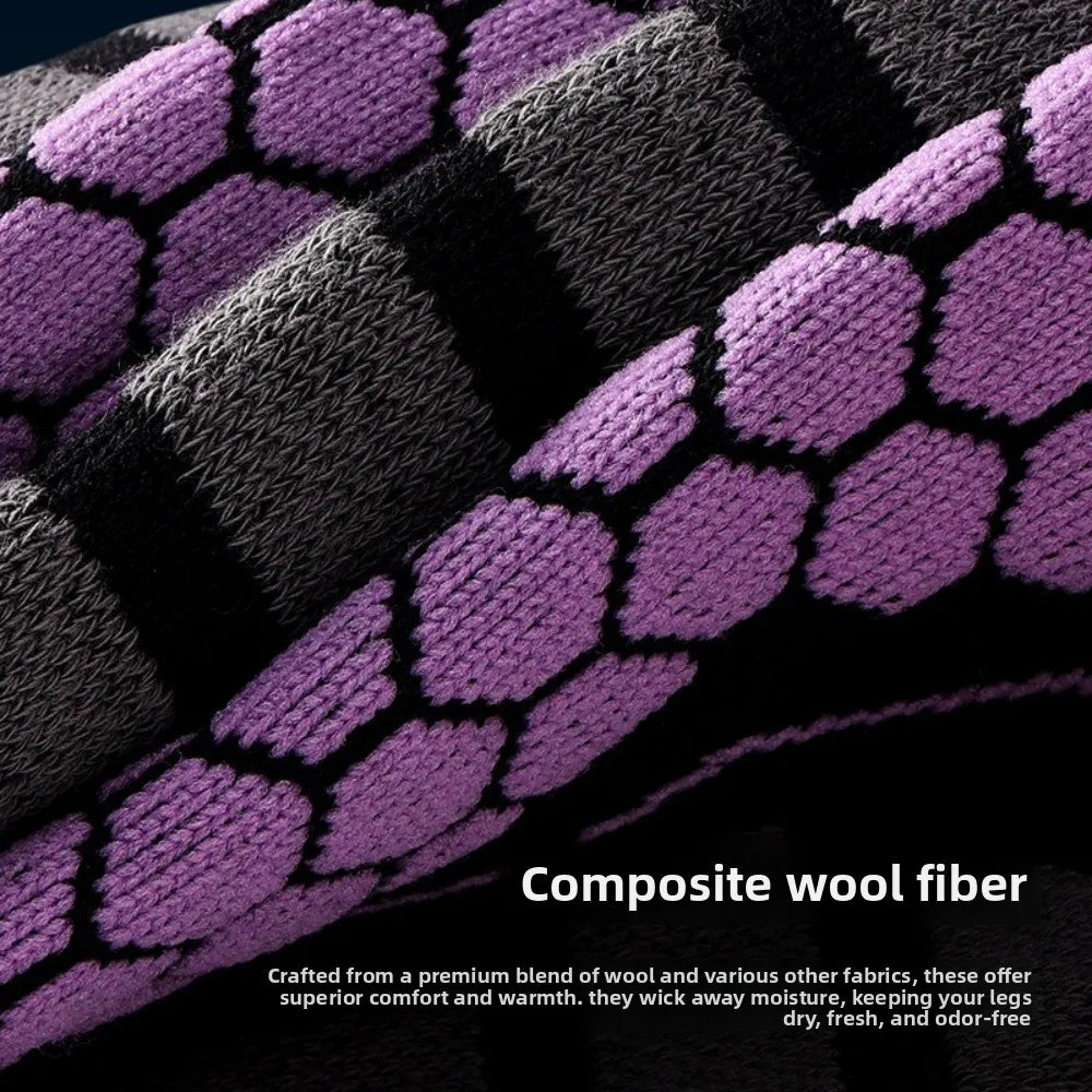 New Thickened Ski Socks Breathable Thermal Knee High Socks Moisture-wicking Anti-slip Snowboard Stockings for Winter Sports