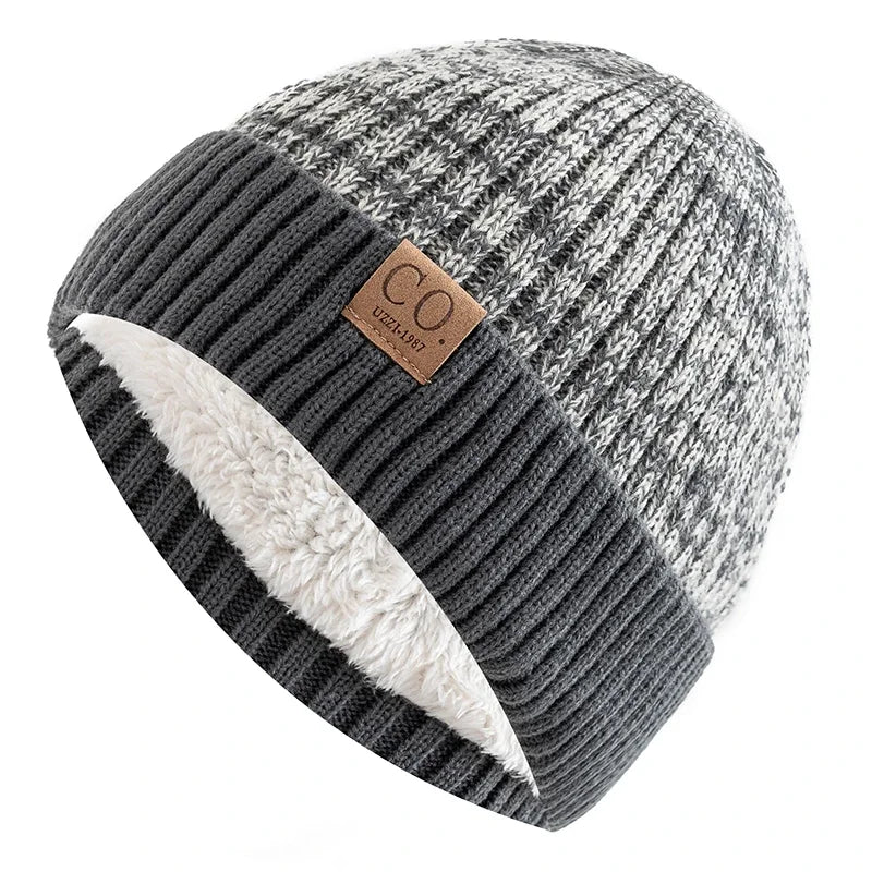 New Unisex Two-Tone Winter Hats Add Fur Lined Men And Women Fashion