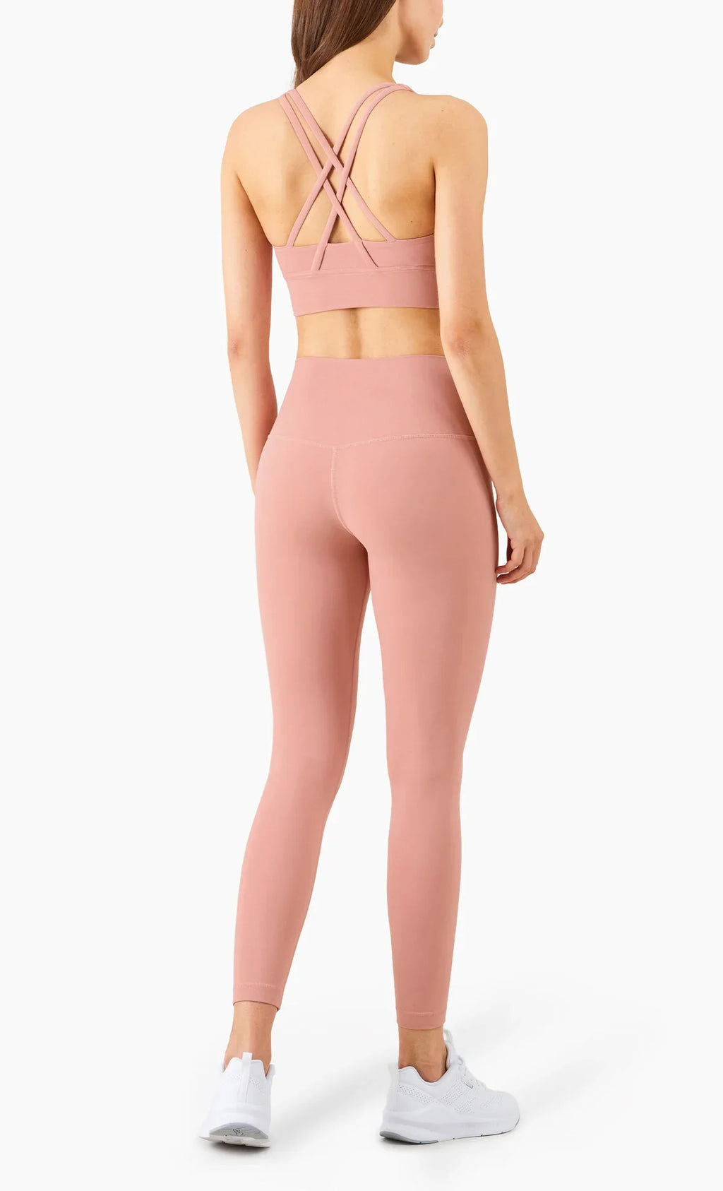 Summer New 2 Piece Yoga Clothes  Women's Tracksuit Athletic Cross Back Nylon Yoga Top Women Sports Bra Leggings Pilates Fitness