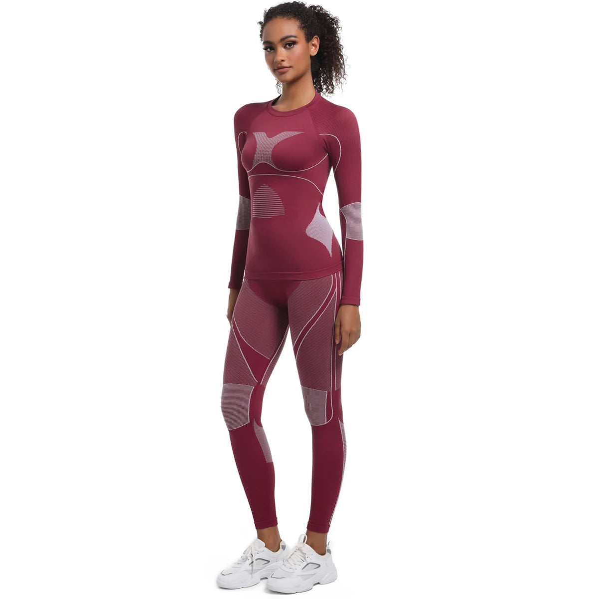 Women Skiwear Yoga Set Skiing Underwear Set Fitness Workout Thermal  Ski Snowboarding Running  Exercise Suit Long Johns
