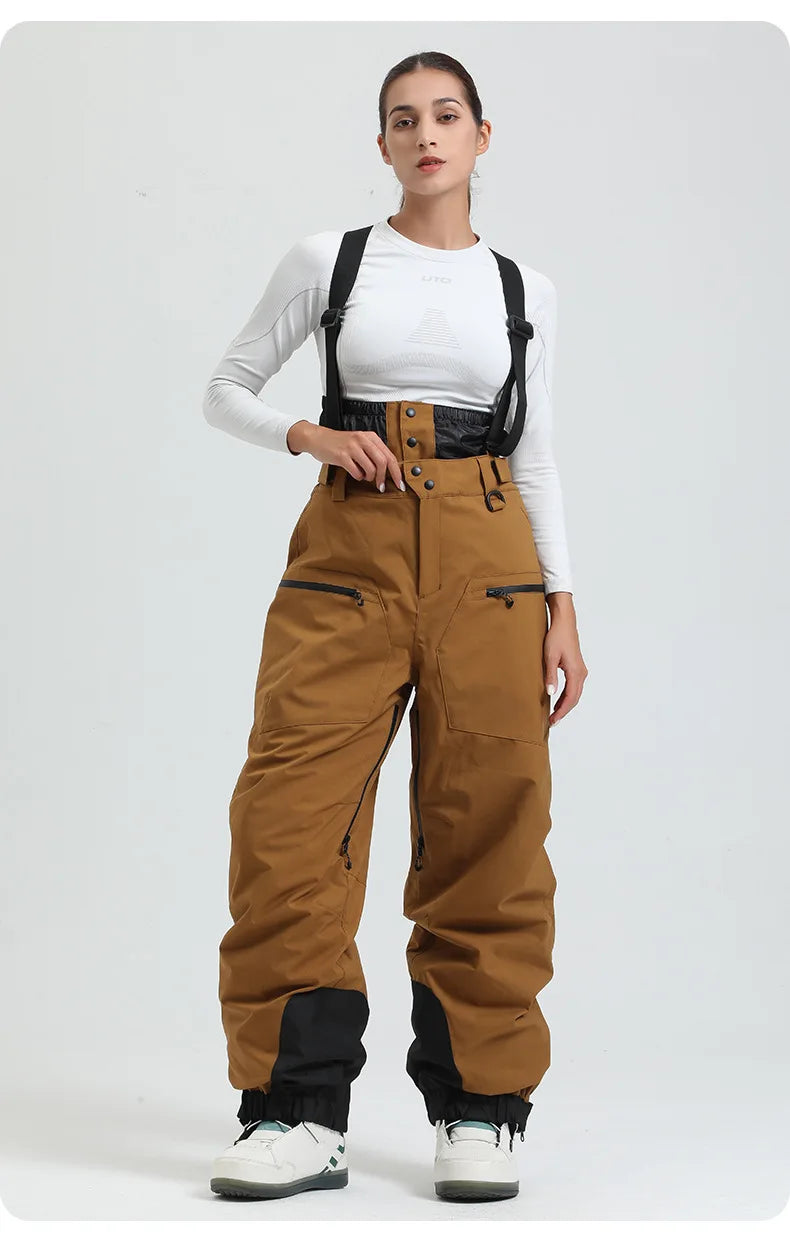 New Ski Pant Solid Snow  Women Windproof Waterproof Snow Pants Warm Breathable Thickened Winter Outdoor Snowboarding Trousers