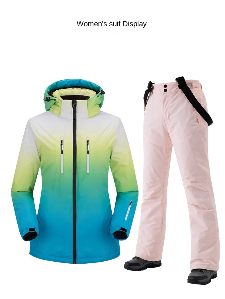 Men's and women's snowwear waterproof ski suit Snowboard suit Outdoor wear Winter jacket Winter couples sports warm ski suit