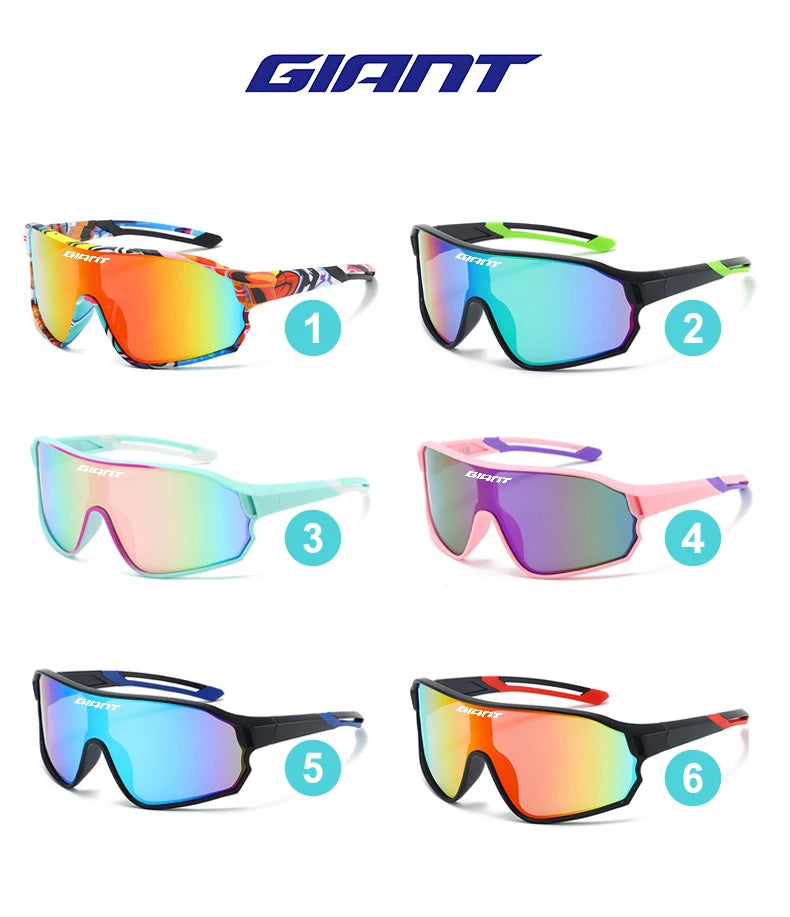 GIANT Top Seller Cycling Glasses UV400 Anti Fog REVO Lenses HD Clarity CE/ANSI Certified Cateye Design MTB/Road Bike man women