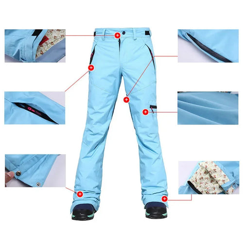 2024 New Ski Pants Women Pants Overalls Windproof Waterproof Ski Suits Men Mountain Snowboard Outdoor Hiking Ski Loose Trousers